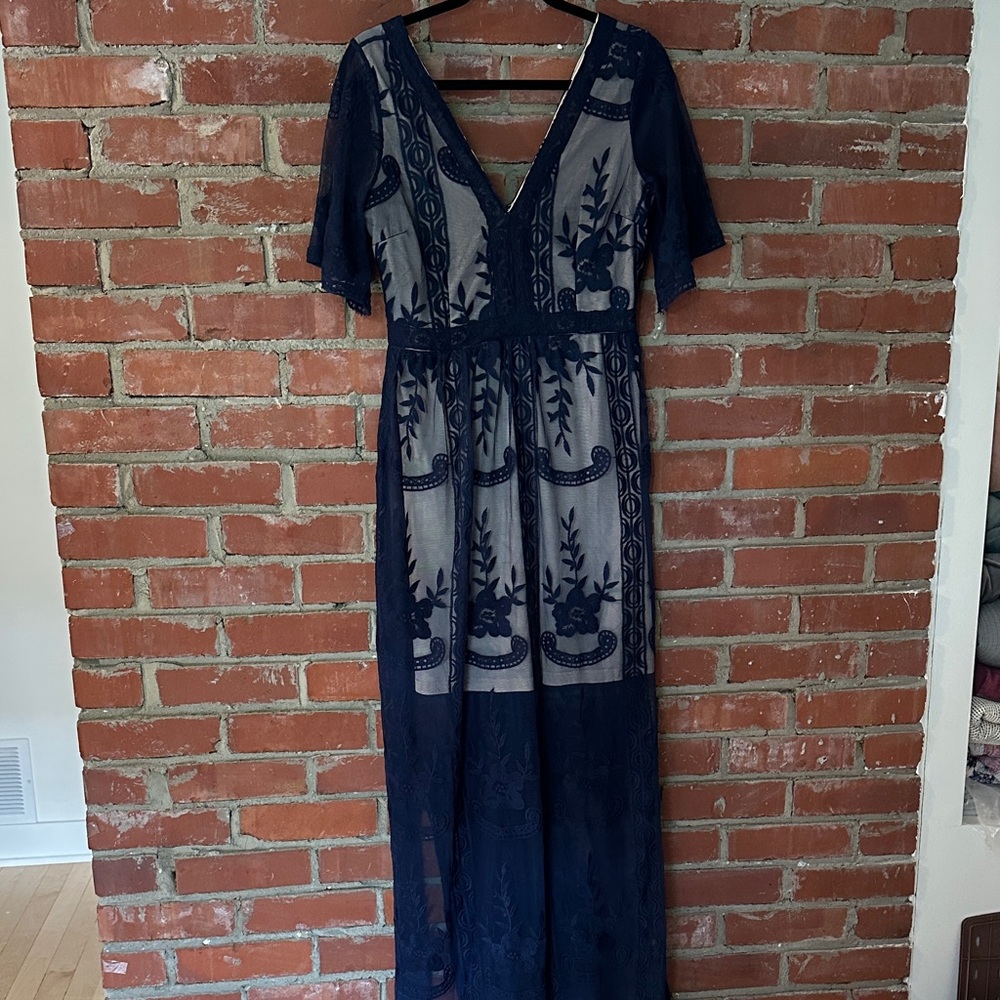 Soieblu Navy Blue Lace Dress